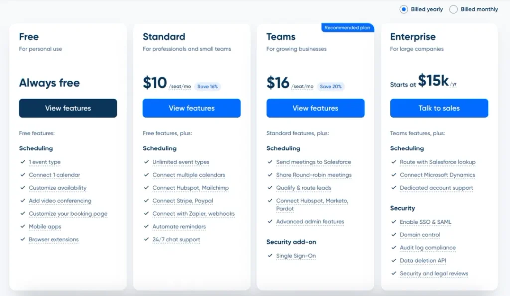 Calendly pricing Calendly princing 2026