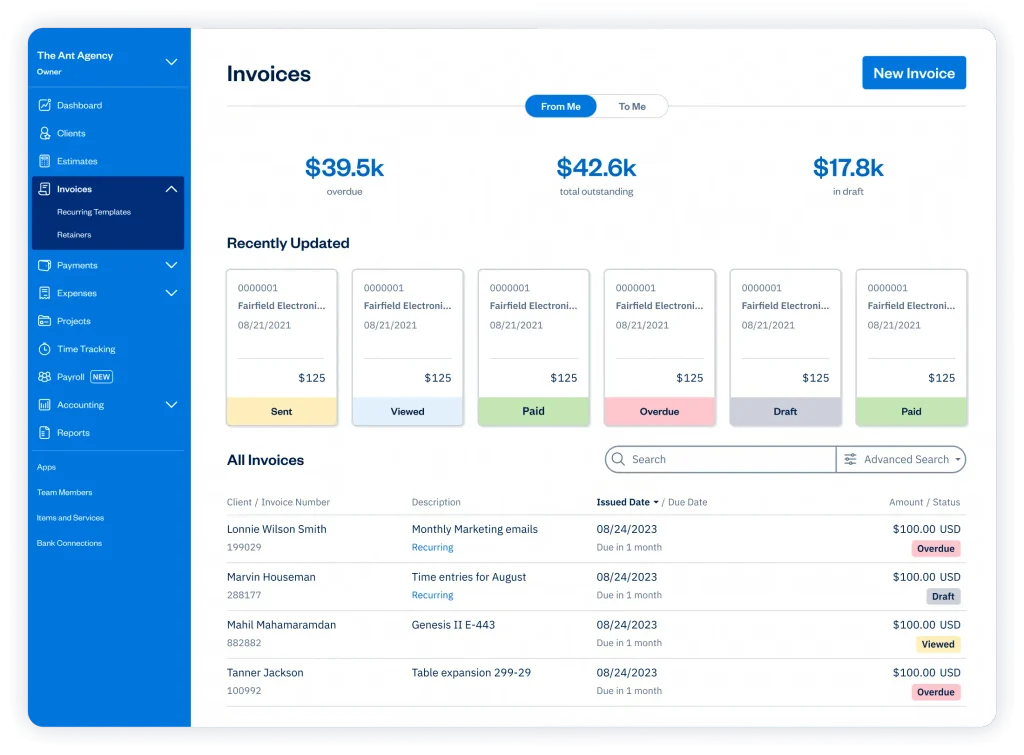 FreshBooks invoice FreshBooks: best overall invoicing software for freelancers