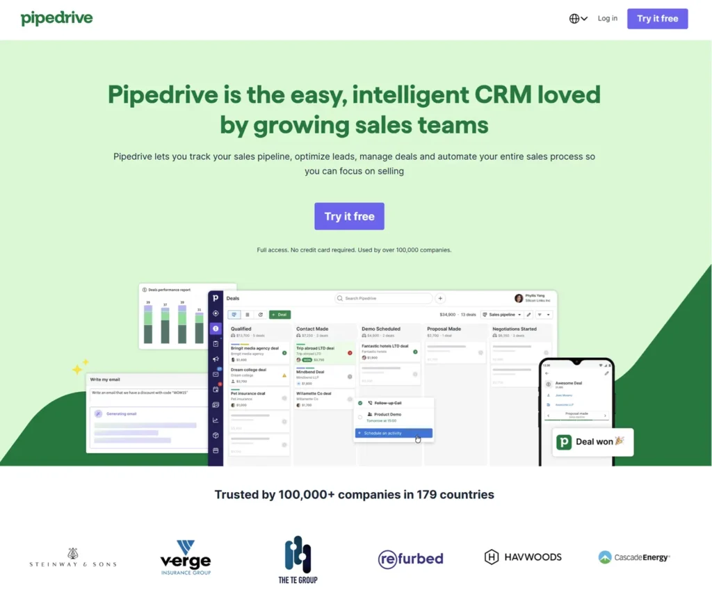 Pipedrive CRM Pipedrive - Best pure pipeline CRM