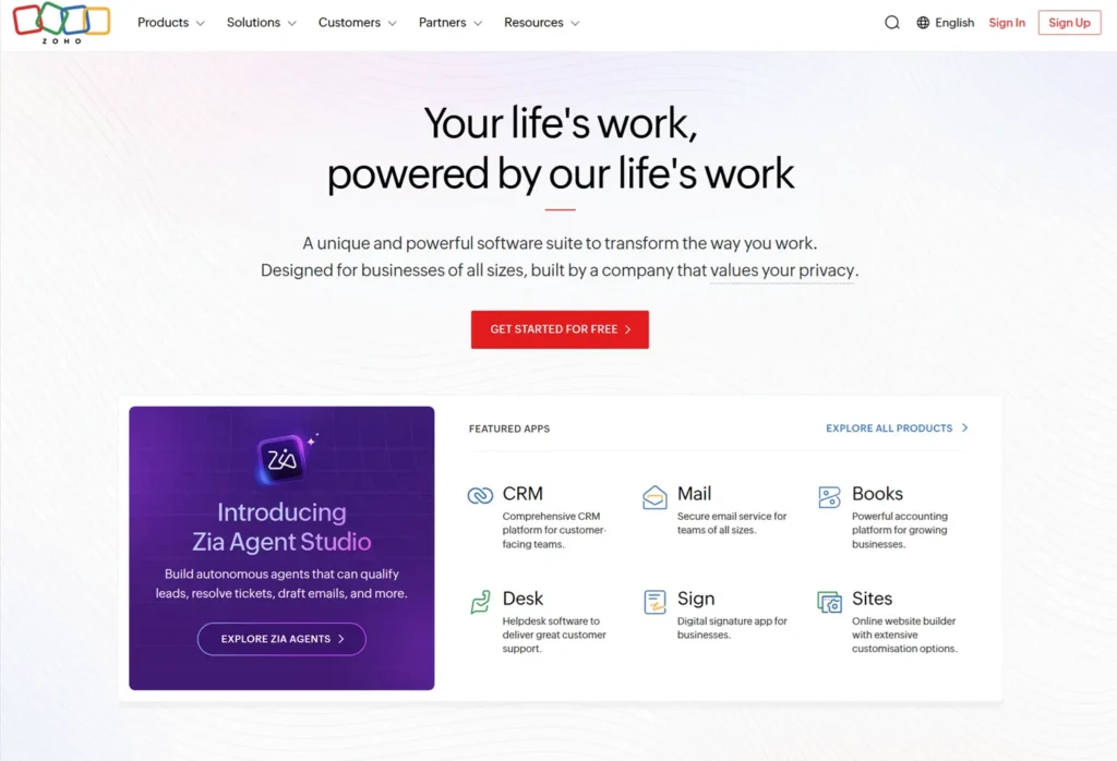 ZOHO CRM Zoho - Best value suite